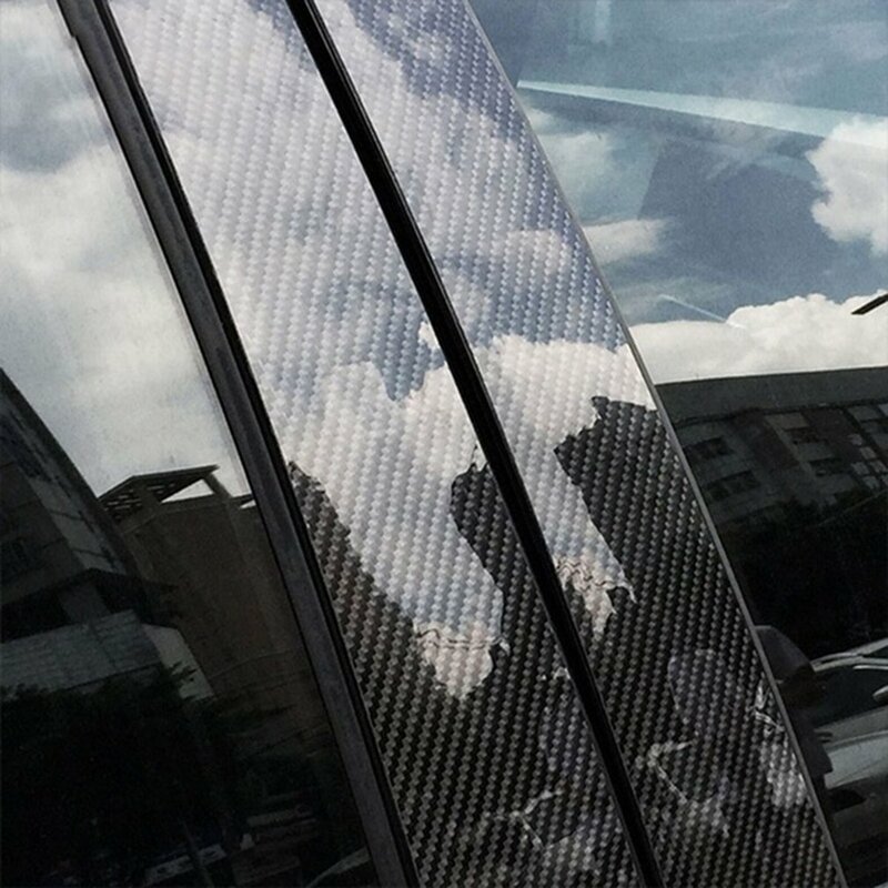 Stiker Mobil Serat Karbon 3/5/7/10Cm * 3M Strip Pelindung Pasta Cermin Samping Pintu Mobil Pita Anti Gores Film Pelindung Tahan Air