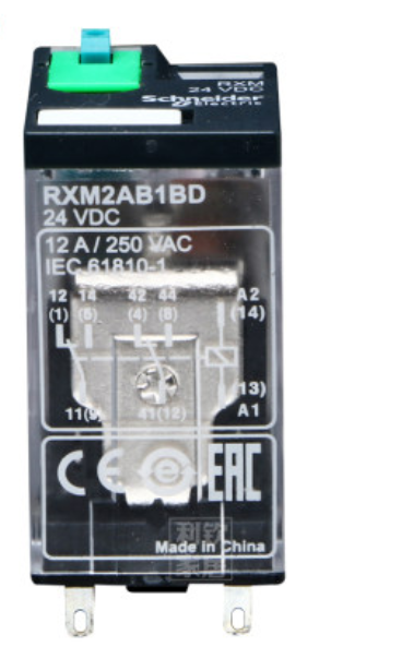 Rxm2ab1bd harmony, miniatura plug-in relé, 12 a, 2 co, com botão de teste lockable, 24 v dc