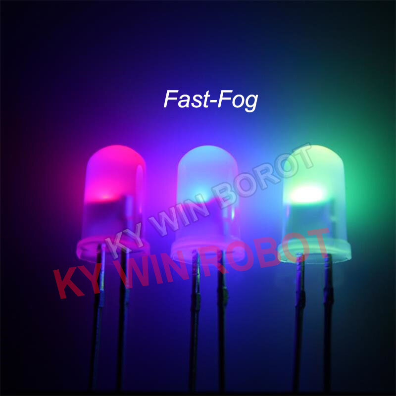 Rgb led diodo emissor de luz, 5mm, rápido/lento, vermelho, verde, azul, arco-íris, multi-cor, redondo, cor cheia, diy, 50 pcs/lot