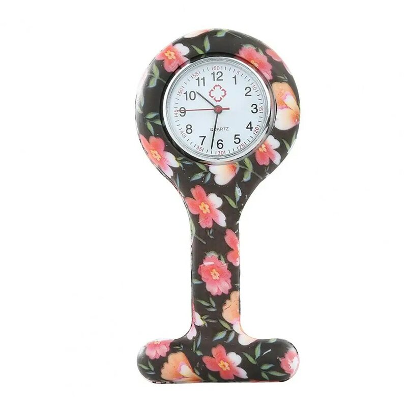 Повседневные силиконовые часы медсестры многоцветный узор арабские цифры круглый циферблат женские Медсестры Брошь Туника Брелок часы карманные часы