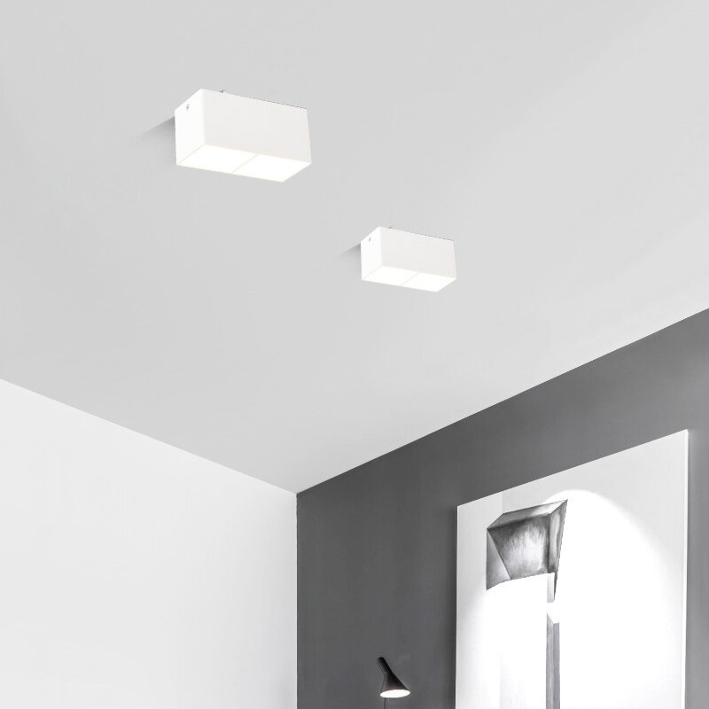 Spot lumineux LED carré monté en Surface, éclairage d'intérieur, luminaire décoratif de plafond, idéal pour une maison, un hôtel, une chambre à coucher, un salon ou un couloir