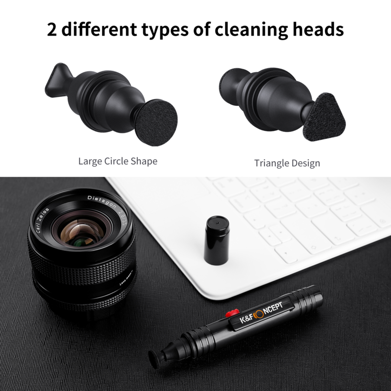 K & F Concept-Bolígrafo de limpieza de lentes con cepillo suave retráctil para cámaras DSLR, herramienta de limpieza óptica electrónica sensible
