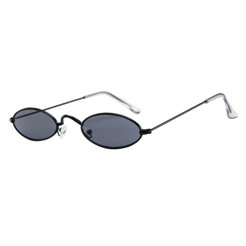 نظارات شمسية صغيرة بيضاوية أنيقة للرجال والنساء بتصميم عتيق بإطار معدني نظارة شمسية للشواطئ والسفر والشحن على طراز ins