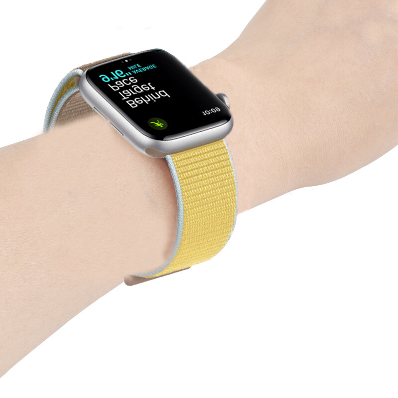 Ремешок для часов, спортивный из дышащего нейлона, для Apple Watch 1/2/3/4/5, 38/40/42/44 мм