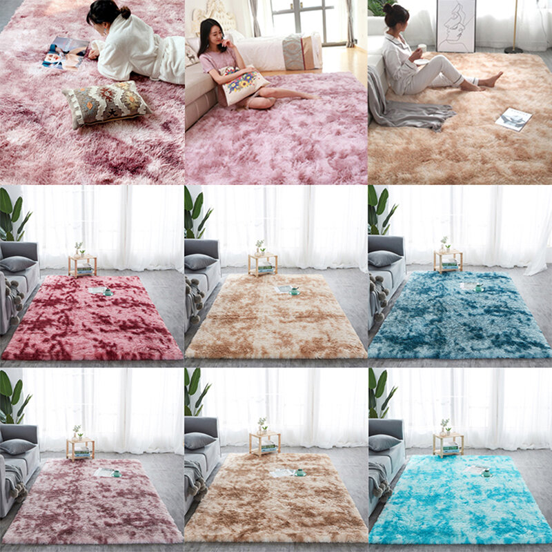 Shaggy Tie-dye dywan drukowane pluszowe podłogi puszyste maty dywan do składania maty do salonu 40*40cm