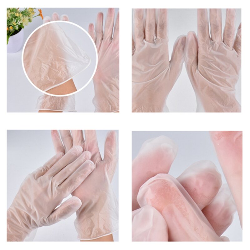 100 guantes de látex desechables blanco antideslizante ácido y álcali guantes de látex de goma de laboratorio materiales de limpieza del hogar