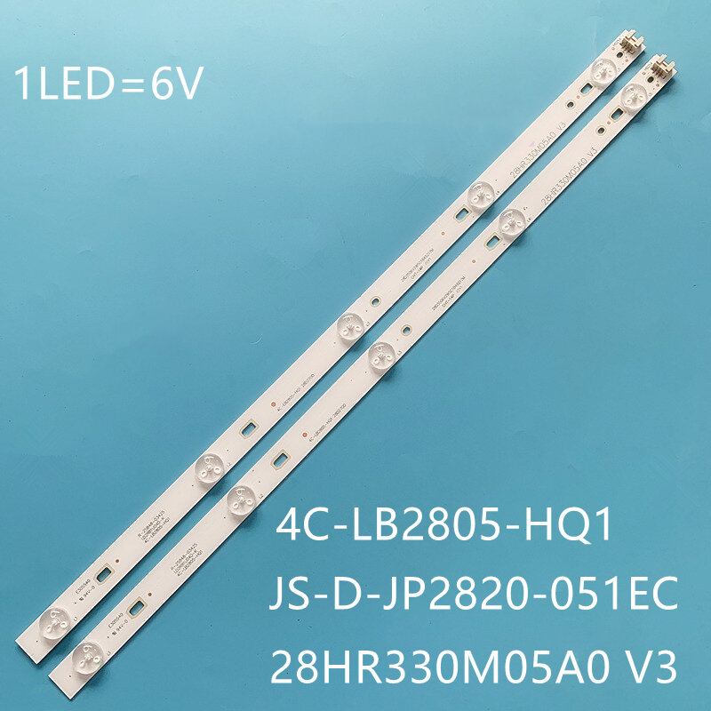 Lampu Latar LED Strip JS-D-JP2820-051EC T0T-28D2700-2X5 28HR330M05A0 V3 4C-LB2805-HQ1 untuk TCL5LEDs Lehua 28L17 Lampu Latar Bar