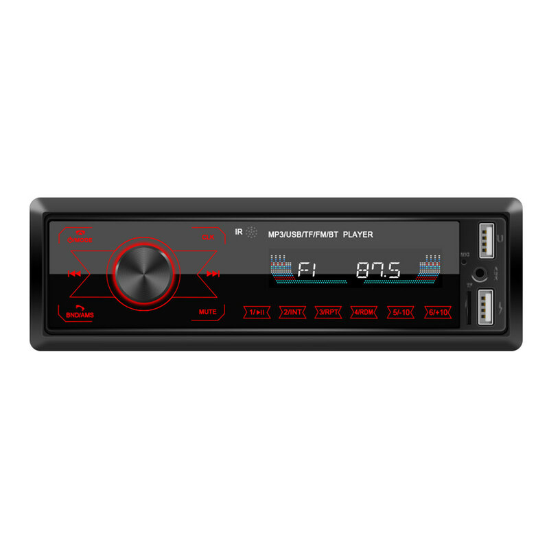 Radio Estéreo con Control remoto para coche, reproductor Mp3 con USB/TF/AUX-IN, 1DIN, 12V