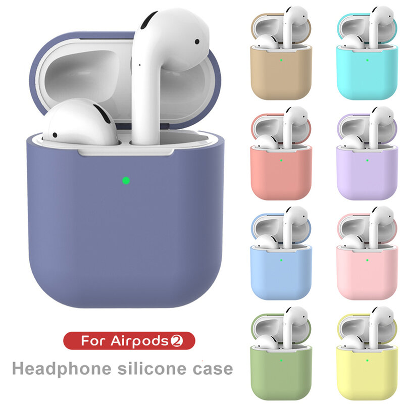 Capa protetora de silicone para fones de ouvido, fones de ouvido para airpods 2, caixa para airpod airpods2, sem fio, bluetooth, caixa silenciosa
