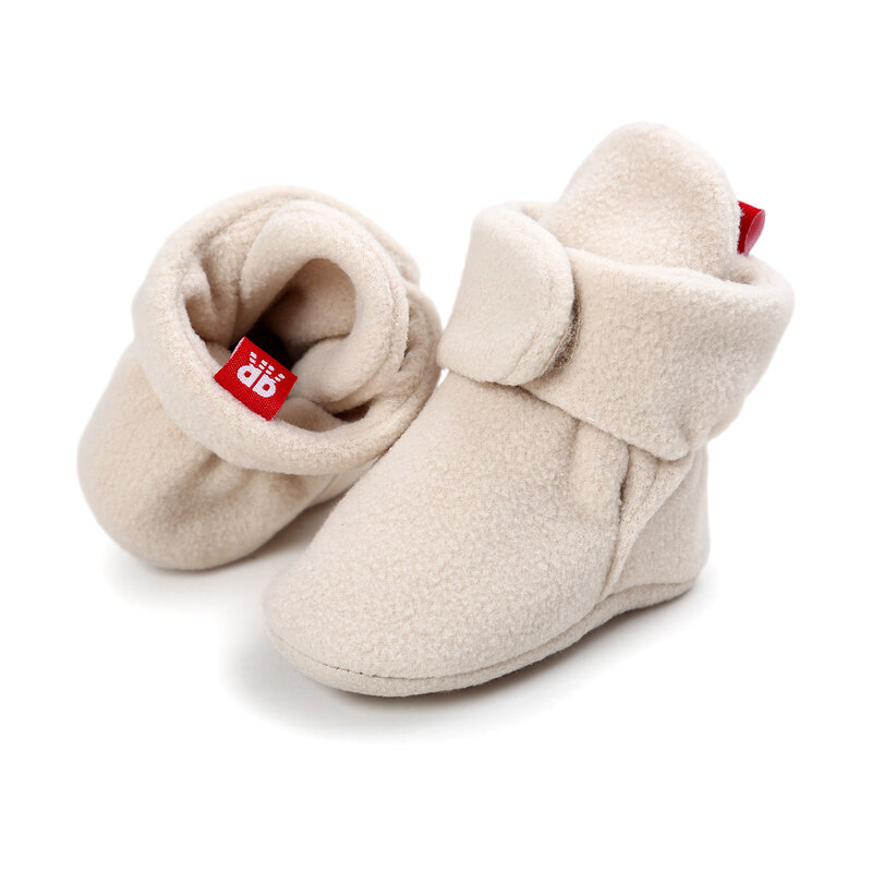Обувь для маленьких мальчиков и девочек, пинетки для младенцев, начинающих ходить, теплые удобные хлопковые ботинки на мягкой подошве против скольжения для новорожденных 0-18 месяцев