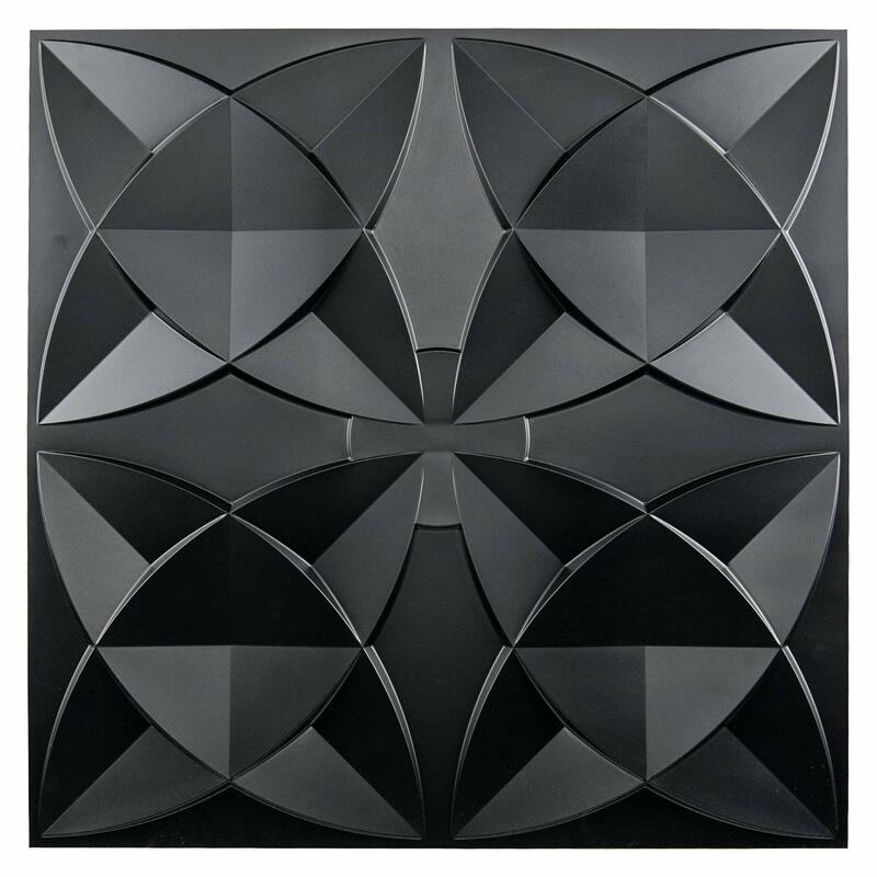 12 шт., пластиковые 3D фотообои с черным цветочным рисунком (60x60 см)