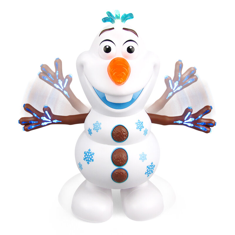 뜨거운 영화 Olaf PVC 액션 피규어 장난감 전기 춤 눈 빛 콘서트 노래 손 춤 기계 눈사람 크리스마스 선물