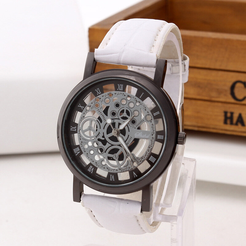 Modieuze Casual Mannen Horloge Hollow Out Strap Horloge Niet Mechanische Uitdrukking Paar Tafel Model Onderneemt Om Mannen En Vrouwen