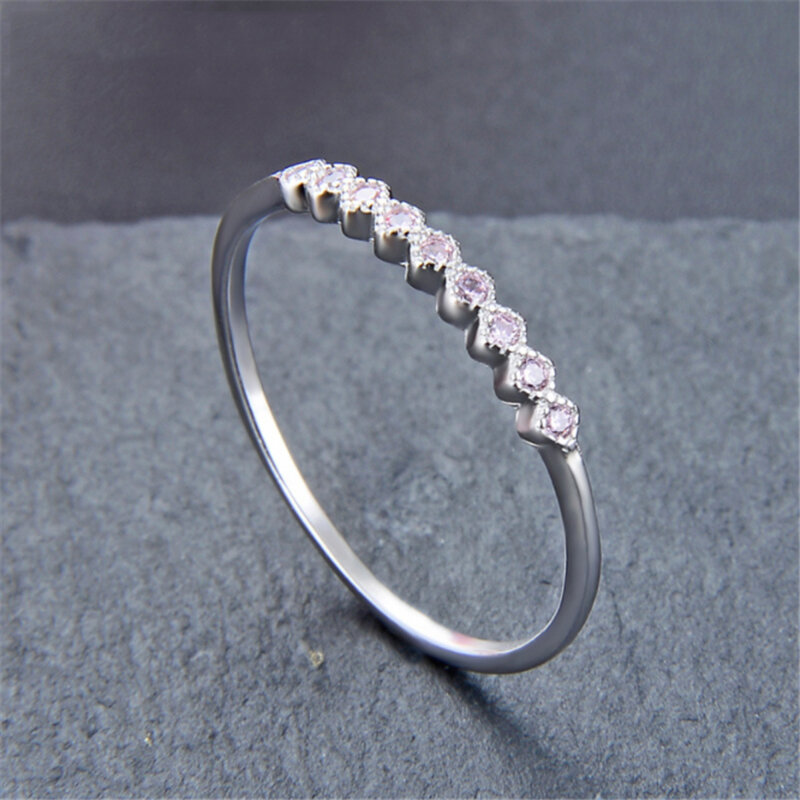 Xinsom noivado minimalista 925 anéis de prata esterlina para as mulheres rosa branco roxo cz anéis de casamento 2020 jóias finas 20febr6