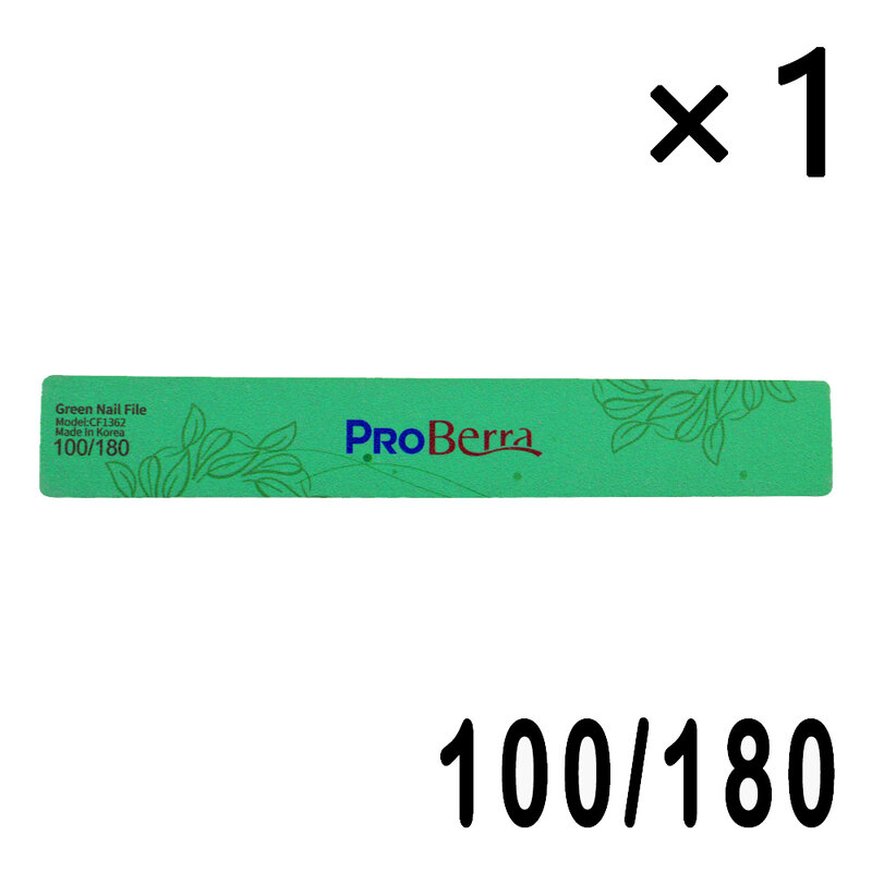 ProBerra – lime à ongles verte en forme de 5, demi-lune, papier de verre, tous pour manucure, vente en gros