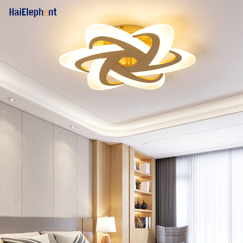 Nuove luci Creative a LED in oro per Foyer cucina camera da letto sala da pranzo studio ferro lampade acriliche apparecchi di illuminazione per interni