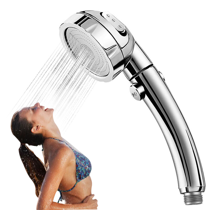 Einstellbare Drehbare Dusche Kopf 3 Spray Einstellung Hochdruck Wasser Dusche Kopf Mit Stop Taste Handheld Bad Zubehör