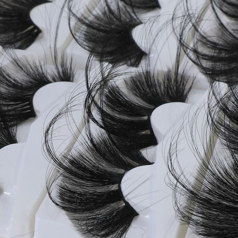 Pestañas postizas de pelo de visón 3D, extensiones dramáticas hechas a mano, súper largas, 70mm, 1 par, 100%
