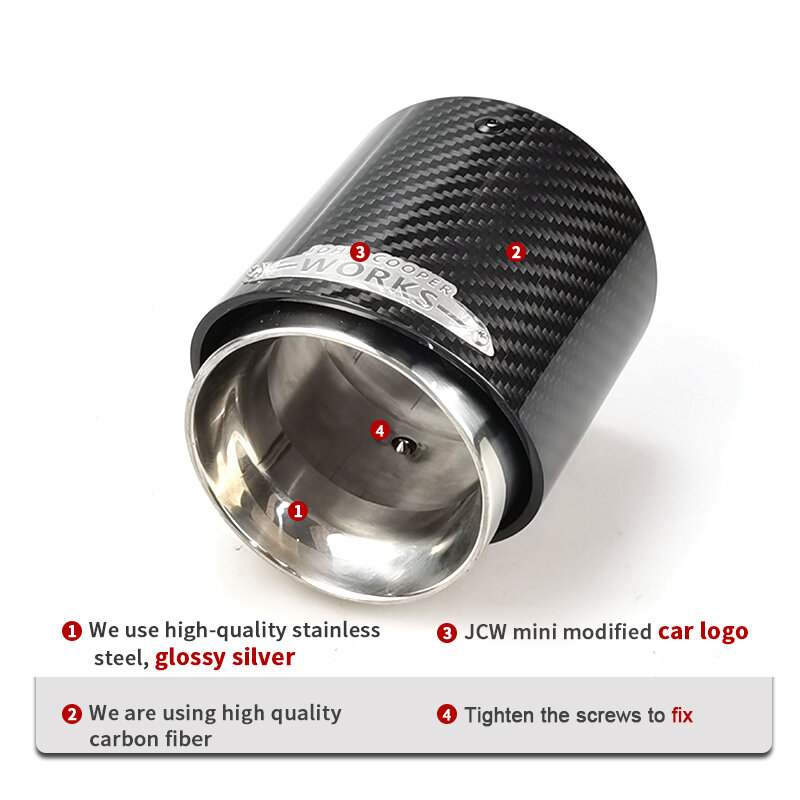 Mini Punta de escape de fibra de carbono, puntas de silenciador aptas para R55, R56, R57, R58, R59, R60, R61, F54, F55, F56, F57, F60, mini Cooper