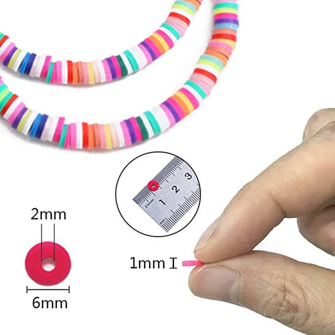 Schmuck Armband 6mm Flache Runde Polymer Clay Perlen Chip Disk Spacer Handgemachte Für Mädchen DIY Machen
