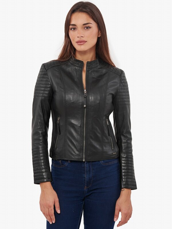 VAINAS-Veste de moto en cuir véritable pour femme, vestes de motard Queen, mouton véritable, marque européenne
