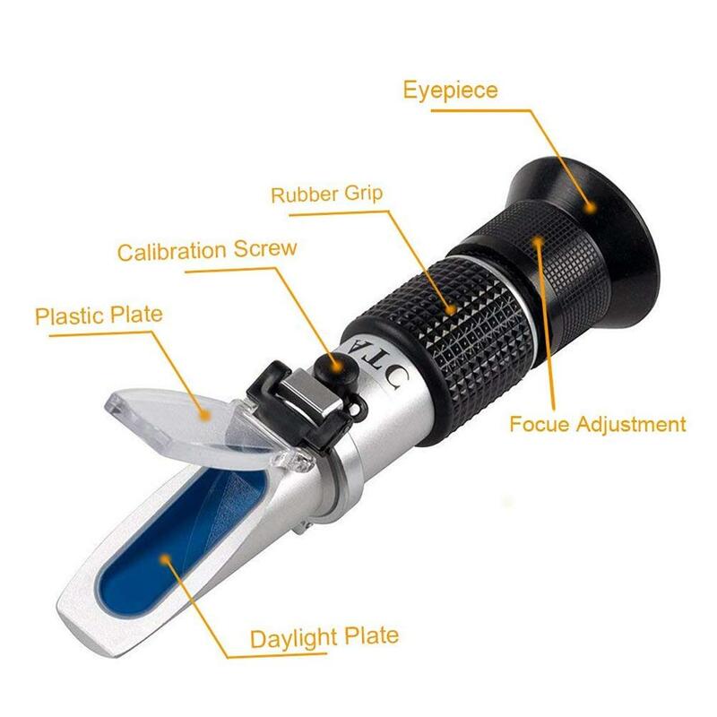 Honey Refractometer for Honey Moisture, Brix and Baume, 3-in-1 Uses, 58-90% Brix Scale Range Honey Moisture Tester with ATC