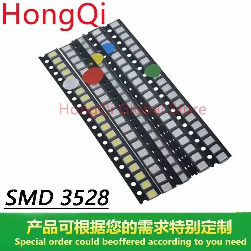 100 pz 3528 LED rosso blu giallo bianco caldo verde viola 1210 diodo luminescente 3528 1210 SMD perlina Super luminosa di alta qualità