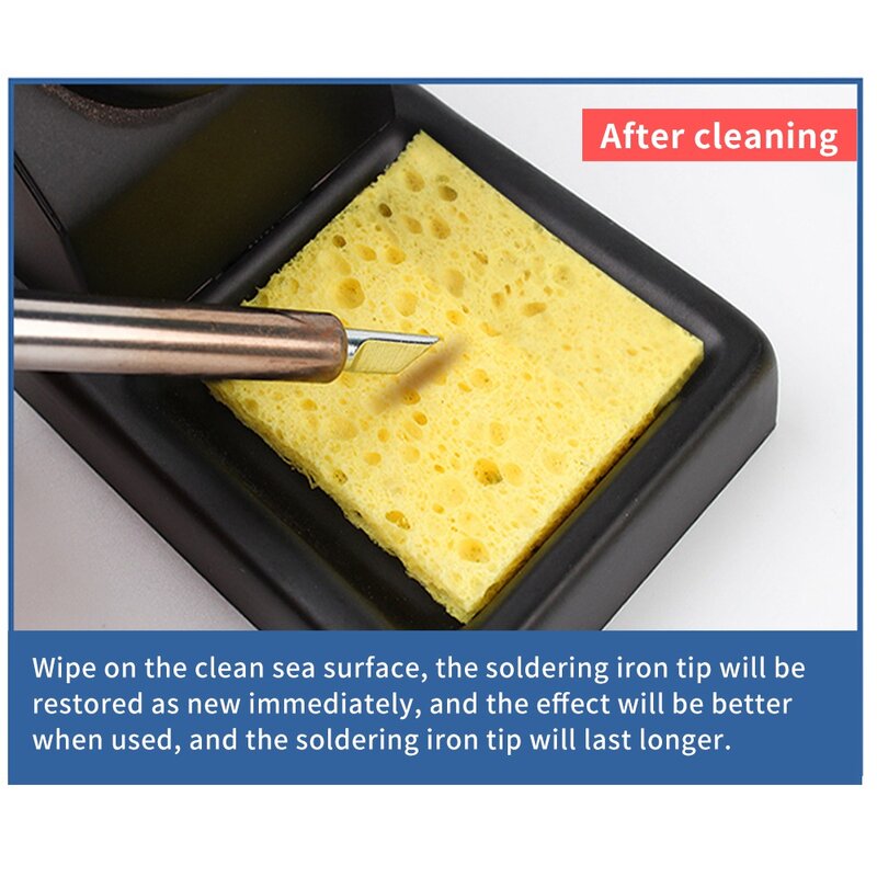 LUXIANZI 1/5PC pulizia spugna detergente giallo ad alta temperatura durevole spugna per saldatura elettrica punta del saldatore