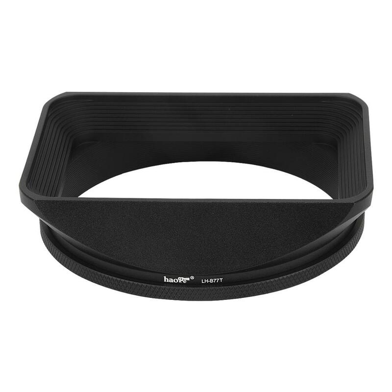 Haoge 77mm Square Metal Lens Hood with Cap for 77mm Canon Nikon Leica Zeiss Nikkor Fuji Lens and 77mm Filter Thread Lens