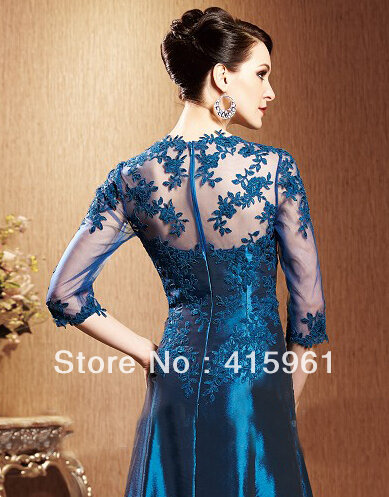 Женское длинное кружевное платье It's yiiya, темно-синее платье из тафты с аппликацией на лето 2019