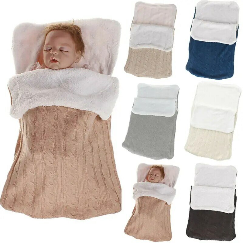 Pudcoco-sacos de dormir cálidos de invierno para bebé, forro de reposapiés, cochecito, pies acogedores, asiento de coche, ropa de dormir peluda de punto