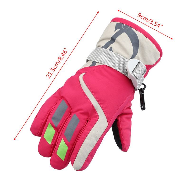KLV-guantes de esquí deportivos para niños y niñas, resistentes al viento, resistentes al agua, transpirables y ajustables, Invierno