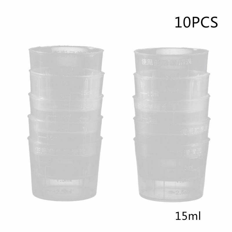 Мерный стакан пластиковый, прозрачный, 10 шт., 15 мл