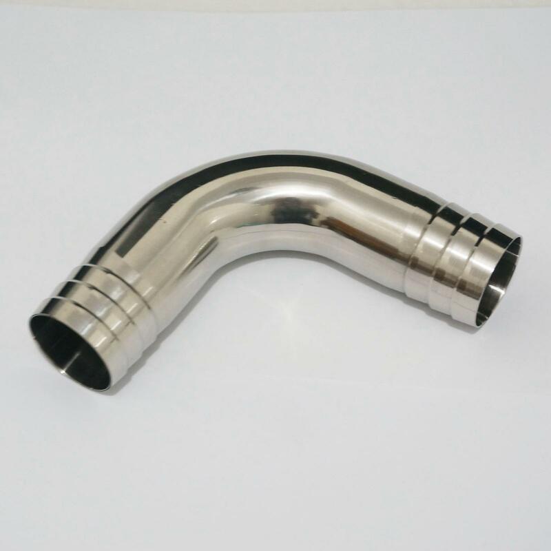 Conexão de encaixe para tubulação de 90 graus, ideal para mangueira sanitária 45mm i/d de aço inoxidável 304