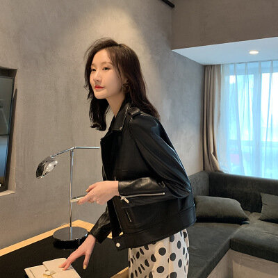 Tao li na-女性用シープレザージャケット,純正素材,1本