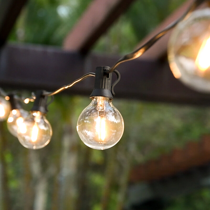 Cadena de bombillas LED G40, reemplazo de bombillas de 120V/220V, E12, soporte de Base para decoración de jardín y hogar, 25 unidades