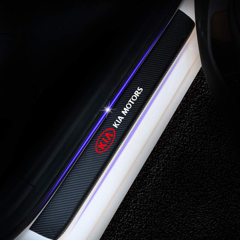 4Pcs Carbon Faser Auto Einstiegs Aufkleber Anti Kratzer Slip Auto Tür Schutz Film Aufkleber Für Kia Ceed Rio sportage R K3 K4 K5