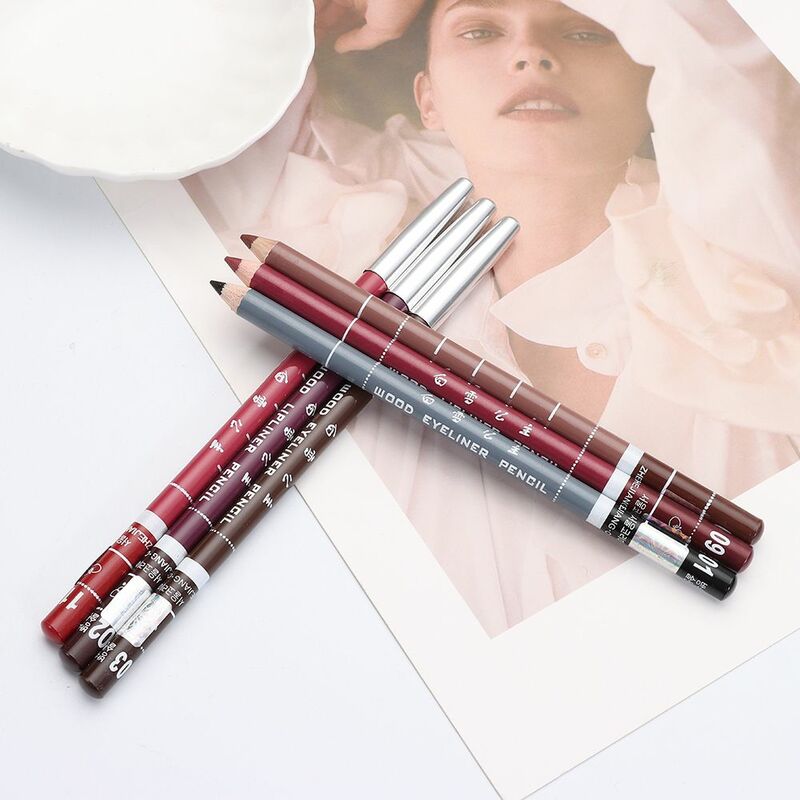 1PC Professional Wood Lip liner Pen Waterproof Eyeliner Pencil Lady Charming Women's Makeup Long Lasting Cosmetic Tool