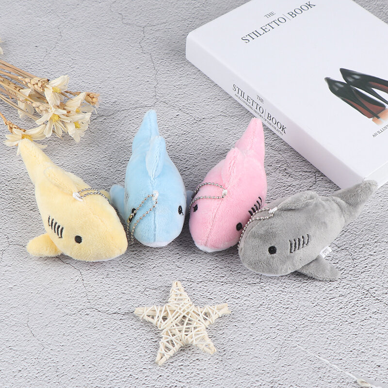 12CM Cute Simulation Shark Plush Key Chain Pendant Toys Soft Cartoon Whale Stuffed Doll Backpack Keychain Bag Pendant Kids Gifts