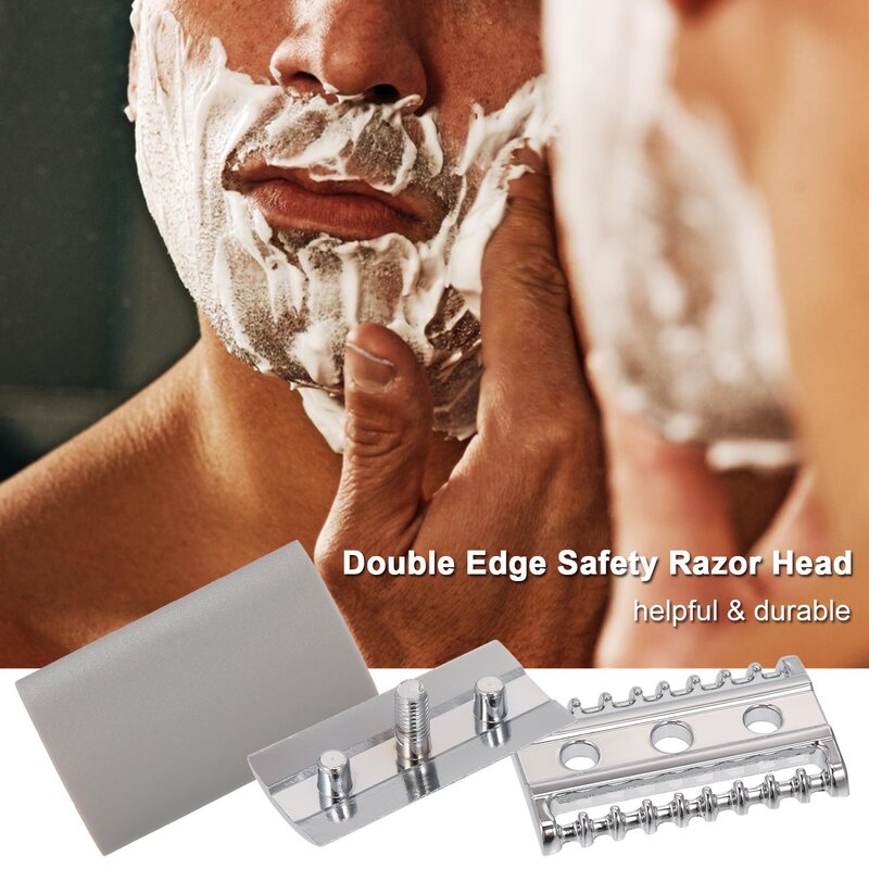Безопасная бритва с двойным краем из нержавеющей стали, безопасная бритва с открытой головкой для мужчин, сменный инструмент для бритья бороды