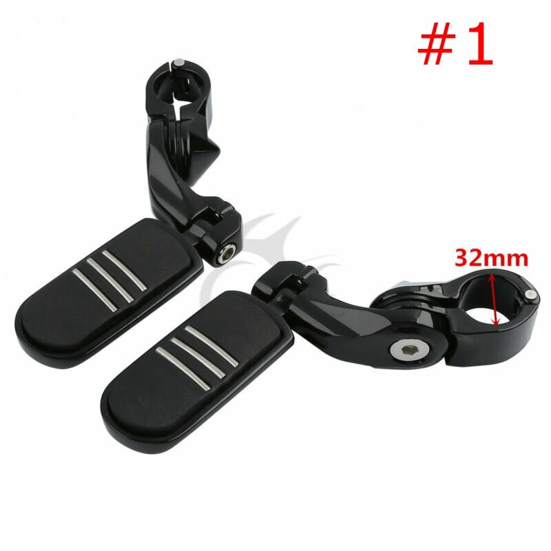 Motorcycle 32MM 1-1/4" Short Angled Highway Engine Guard Foot Pegs Footrest Mount For Harley Streamliner Touring Road Glide