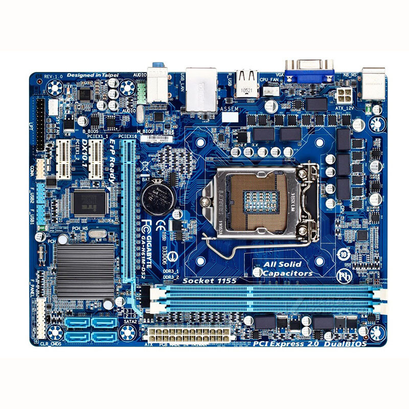 Motherboard GA-H61M-DS2 Gigabit LGA 1155 DDR3 16GB untuk Intel H61 Desktop H61M-DS2 Mainboard SATA II Micro ATX Systemboard