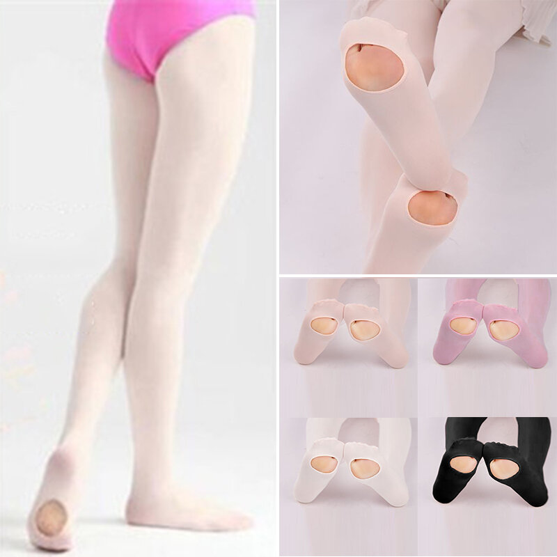 Hot Women Girls Soft Tight Ballet Dance Stocking Socks With Hole Stretchy Dancewear Pantyhose Seamless For Kids Adults S M L