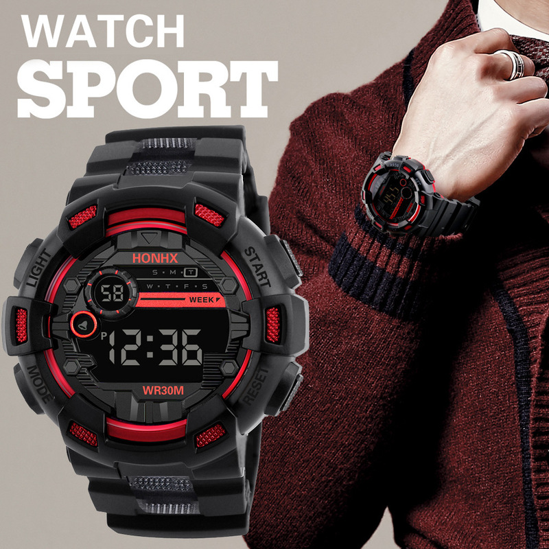 Men's Sports Digital Watches Chronograph Waterproof Stainless Business Wristwatch Male Clock Electronic Military Wrist Watch Men
