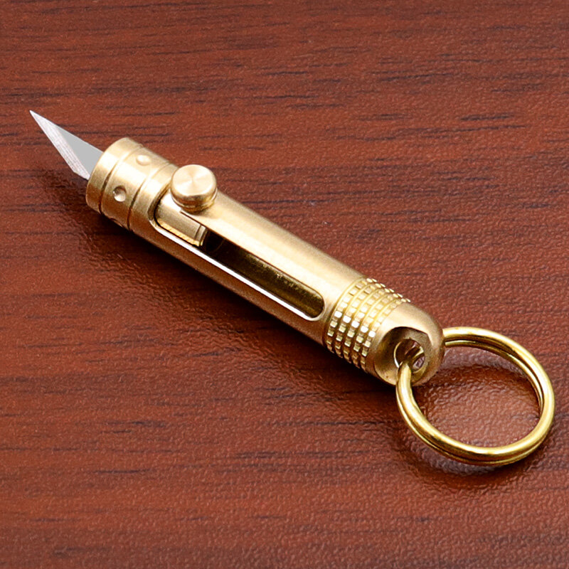 Портативный латунный мини-инструмент, нож для резки бумаги, лезвие для бритвы, канцелярские принадлежности для резки
