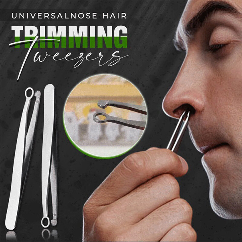 Универсальный Пинцет для стрижки волос в носу из нержавеющей стали, ножницы для бровей в носу, инструменты для маникюра и стрижки лица