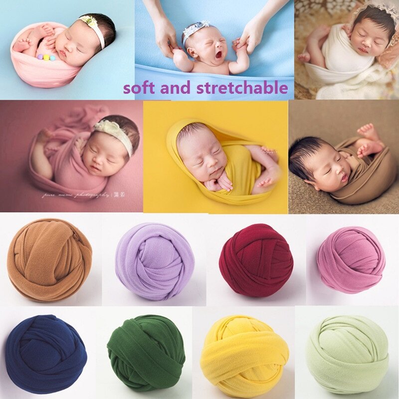 Couverture d'emmaillotage pour bébé, accessoire de photographie pour nouveau-né, en coton extensible, 40x170CM