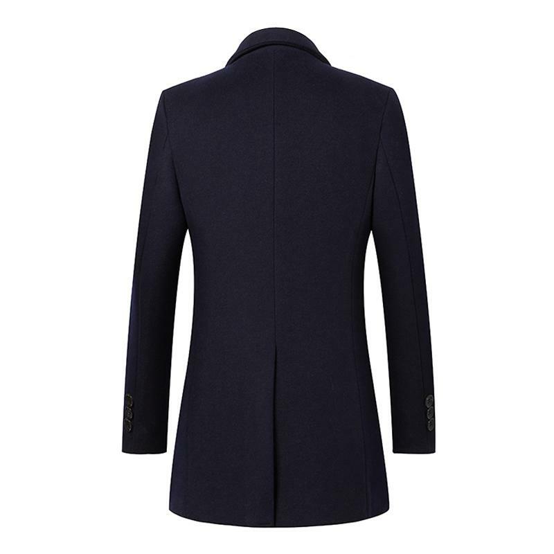 2020 novo outono inverno seção longa casaco de lã dos homens negócios casual estilo clássico fino ajuste lã jaket masculino roupas marca