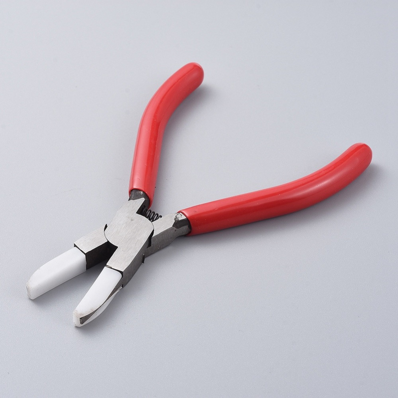 Carbon Steel Nylon Jaw Pliers Flat Nose Pliers with Snipe Covers Jewelry Making Tools 160x60x17mm