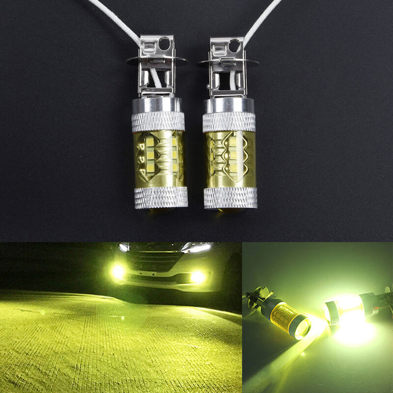 High Brightness 12-24V 80W H3 16SMD LED Lights Fog Low Power Consumption Saving Electricity Brand New High Quality Yellow